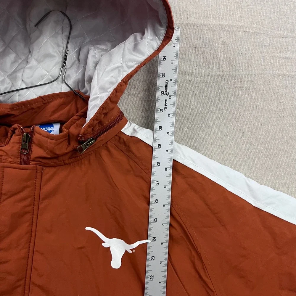 NCAA Texas Longhorns‎ Jacket Mens XL Burnt Orange Anorak Quilted Pullover Hooded